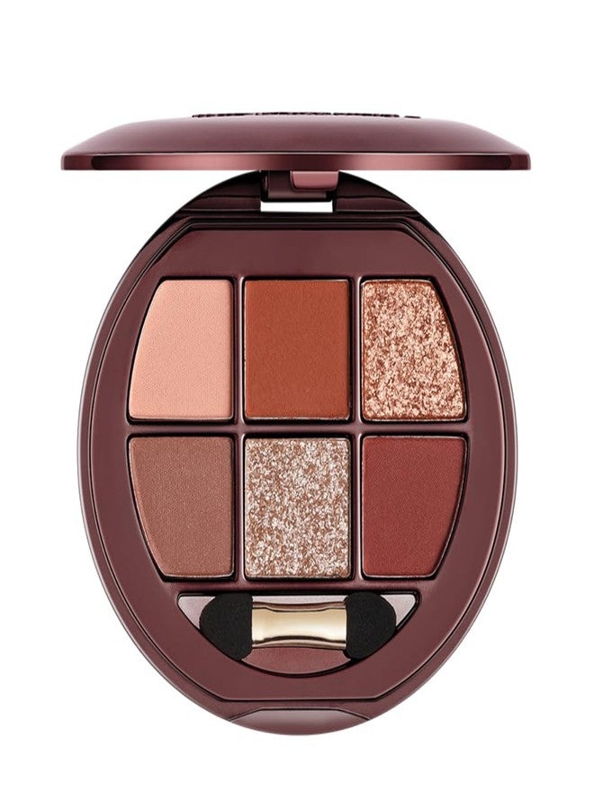 Hxssll Matte Shimmer Glitter Mini Eyeshadow Palette – 6-Color Warm Caramel Rust Eye Shadow Kit, High Pigment Long-Lasting Waterproof Nude Brown Smokey Eyes Makeup Palette for Daily Wear & Soft Glam Looks - Image 1